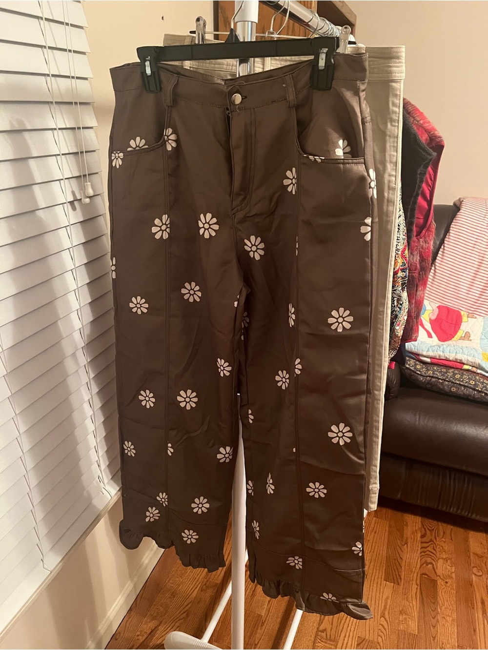Brown Floral Print Women’s Pants